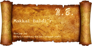 Makkai Balár névjegykártya